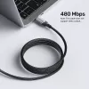Unitek C14110GY-2M nabíjací kábel USB-C na USB-C, PD 240 W (48 V/5 A), 2 m, čierno-sivý