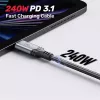 Unitek C14110GY-2M nabíjací kábel USB-C na USB-C, PD 240 W (48 V/5 A), 2 m, čierno-sivý