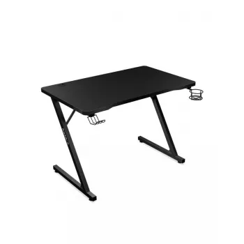 Rovný gamingový stôl Huzaro Hero 1.8 čierna – MDF doska 1000×600×700 mm, oceľový rám, držiak na pohár