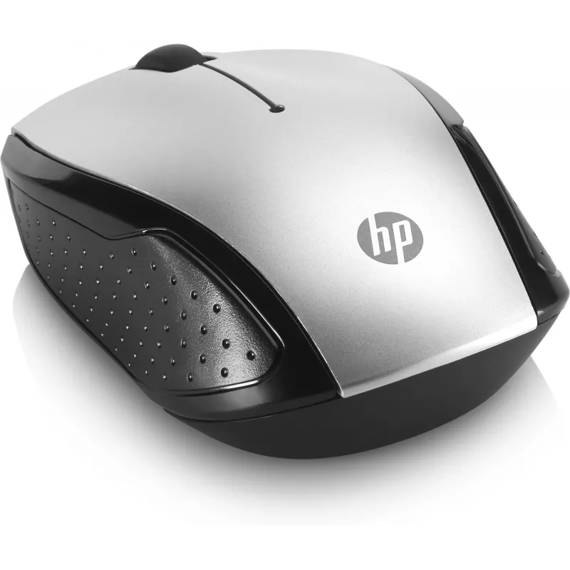 HP Wireless myš 200 (Pike Silver), obojručná, optická, RF Wireless, 1000 DPI, strieborná