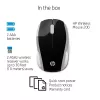 HP Wireless myš 200 (Pike Silver), obojručná, optická, RF Wireless, 1000 DPI, strieborná