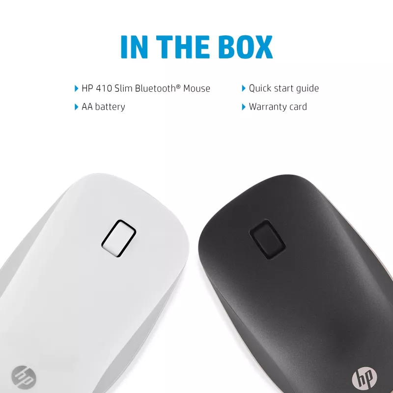 HP 410 štíhla Silver Bluetooth myš, obojručná, Bluetooth, 2000 dpi, strieborná
