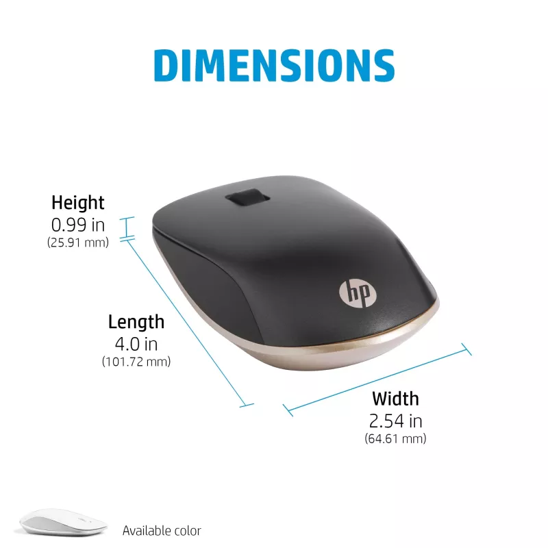 HP 410 štíhla Silver Bluetooth myš, obojručná, Bluetooth, 2000 dpi, strieborná