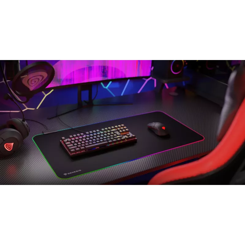 GENESIS Boron 500 XXL RGB herná podložka pod myš čierna