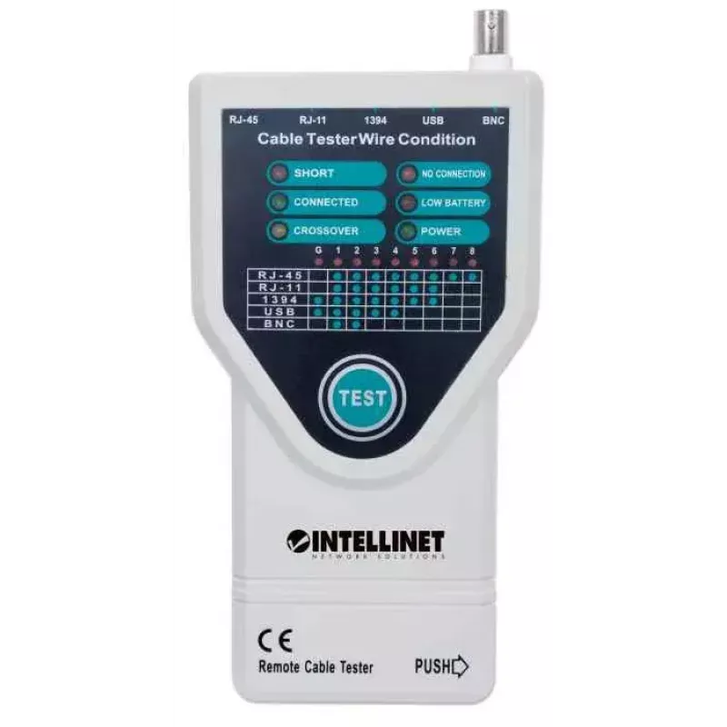 Intellinet 5-in-1 tester káblov, testuje 5 bežných sieťových RJ45 a počítačových káblov