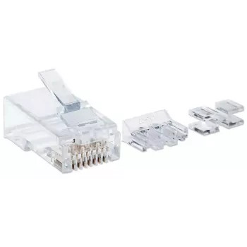 Intellinet RJ45 modulárny konektor samec Pro Line, Cat6A, UTP, 3-zinkový, pre pevný drôt, 50 µ pozlátené kontakty, balenie 80 ks