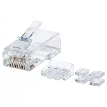 Intellinet RJ45 modulárny konektor samec Pro Line, Cat6A, UTP, 3-zinkový, pre pevný drôt, 50 µ pozlátené kontakty, balenie 80 ks