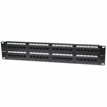 Intellinet patch panel, Cat6, UTP, 48-port, 2U, čierny