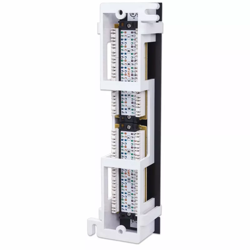 Intellinet Patch Panel, Cat6, nástenná montáž, UTP, 12 portov, čierny
