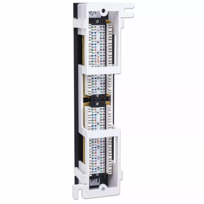 Intellinet Patch Panel, Cat6, nástenná montáž, UTP, 12 portov, čierny