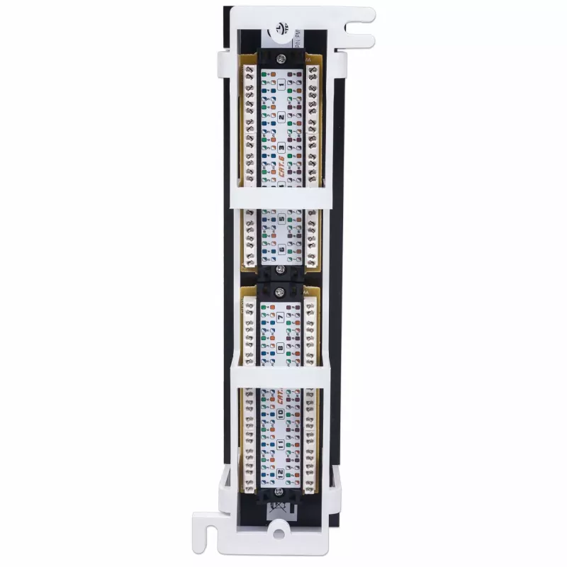 Intellinet Patch Panel, Cat6, nástenná montáž, UTP, 12 portov, čierny