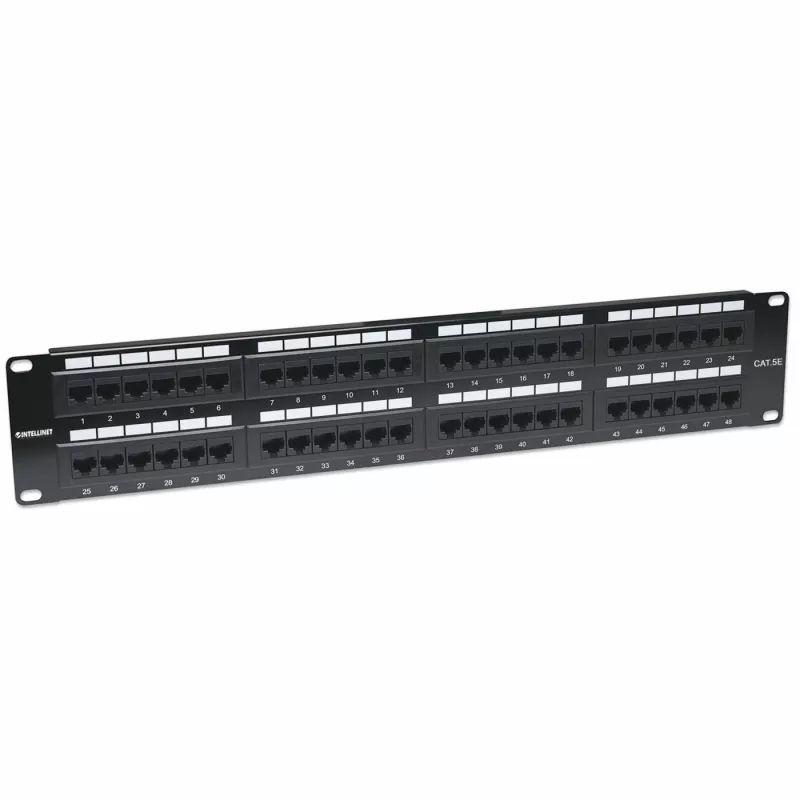 Intellinet patch panel, Cat5e, UTP, 48-port, 2U, čierny