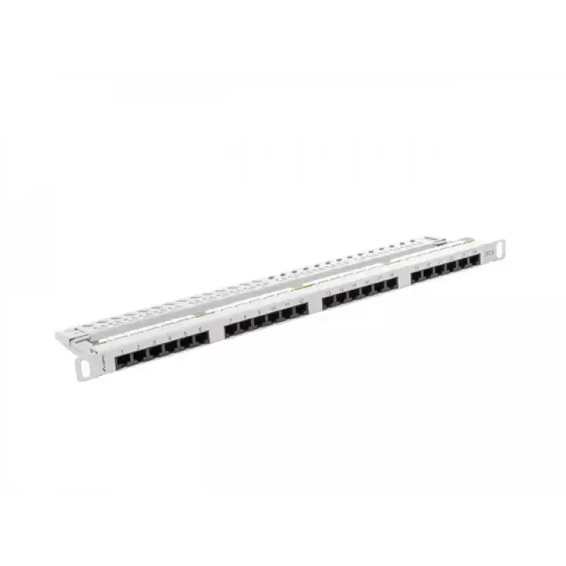 Lanberg PPU6-0024-S 19-palcový patch panel, 24-portový Cat6 UTP, 0,5U, sivý