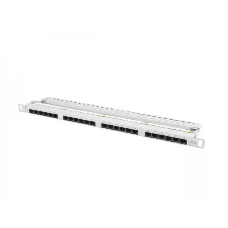 Lanberg PPU6-0024-S 19-palcový patch panel, 24-portový Cat6 UTP, 0,5U, sivý