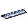 Techly UTP patch panel 24 miest RJ45 Cat.6A šikmý výstup 1U čierny