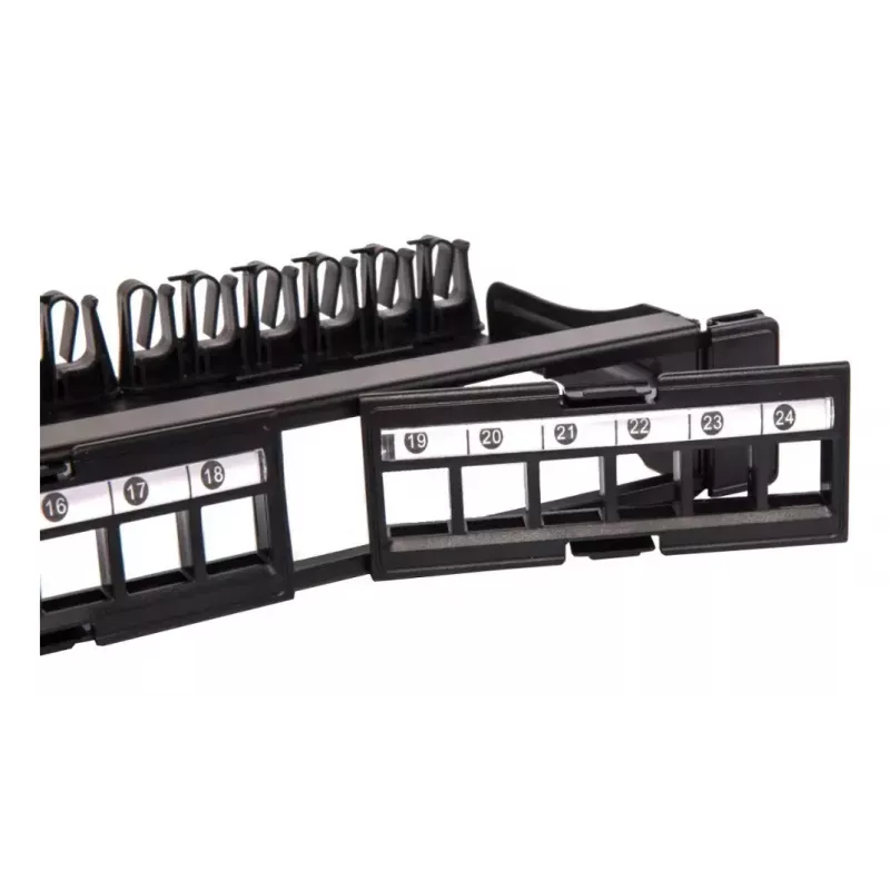Techly modulárny patch panel 24 miest UTP s vyberateľnými modulmi 1HE čierny