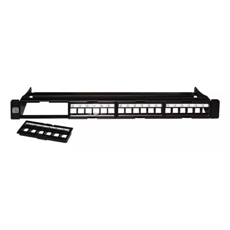 Techly modulárny patch panel 24 miest UTP s vyberateľnými modulmi 1HE čierny