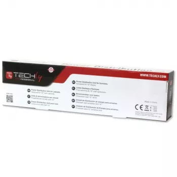 Techly I-CASE STRIP-16SH zásuvková lišta (PDU) 6 AC výstupov 1.5HE čierna, strieborná