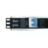 Techly I-CASE STRIP-16SH zásuvková lišta (PDU) 6 AC výstupov 1.5HE čierna, strieborná