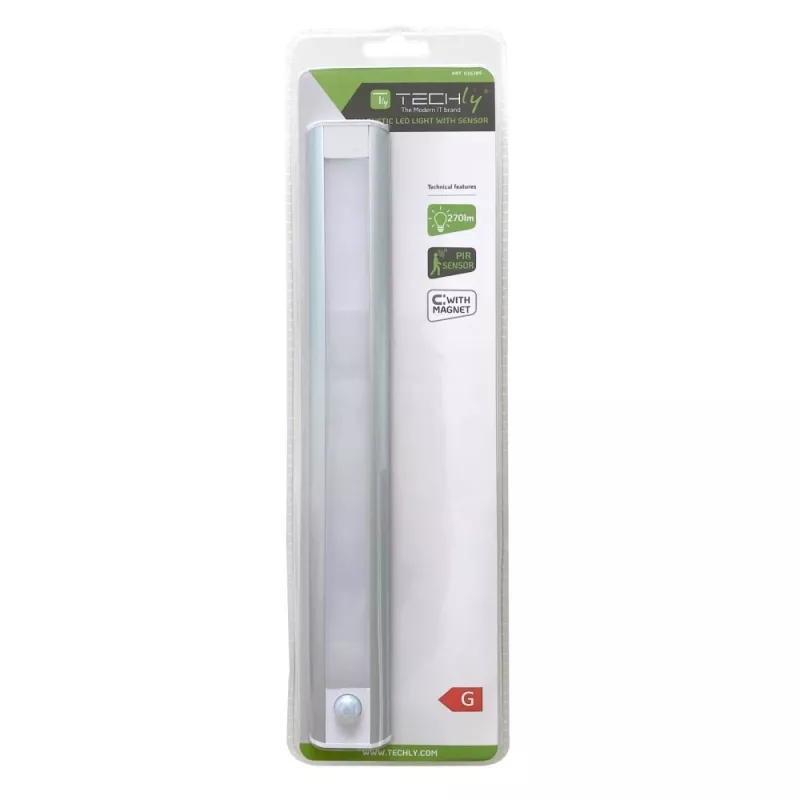 Techly 026289 magnetický LED osvetľovací panel pre 19-palcovú rack skriňu, snímač pohybu a dotyku, napájací zdroj 12 V DC, kábel 3 m