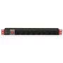 Techly I-CASE STRIP-18C20 jednotka rozvodu napájania (PDU) 8 AC výstup/výstupy 1U čierna, červená