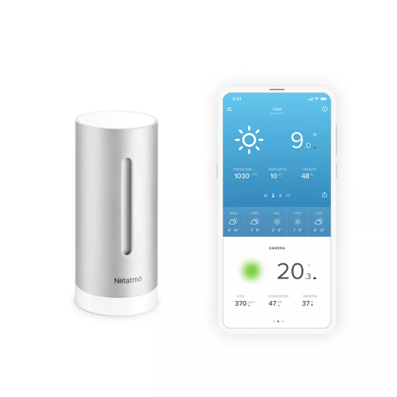 Netatmo dodatočný inteligentný vnútorný modul, bezdrôtový, 0,3°, 3%, dural, hliník, AAA
