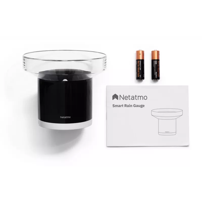 Netatmo inteligentný dážďomer, batéria, AAA, 1,5 V, 130 mm, 130 mm, 110 mm
