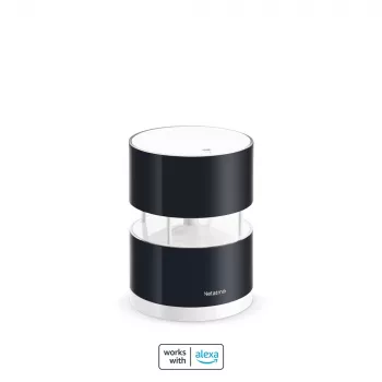 Netatmo inteligentný anemometer, rýchlosť vetra, bezdrôtový, Wi-Fi, 0 - 45 m/s, 100 m, čierna, priehľadná