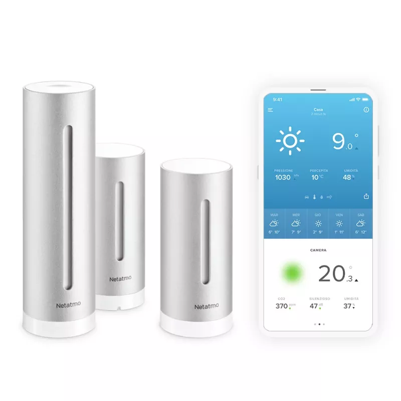 Netatmo Indoor Pack „inteligentná domáca meteorologická stanica + dodatočný inteligentný vnútorný modul“