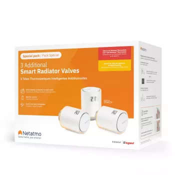 Inteligentné termostatické hlavice Netatmo Pack: 3 dodatočné inteligentné termostatické hlavice