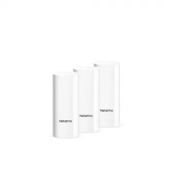 Senzor dverí/okna Netatmo DTG-EC bezdrôtový odolný voči poveternostným vplyvom 3 V (2×AAA), dosah 80 m, biela, sada s 3 kusmi