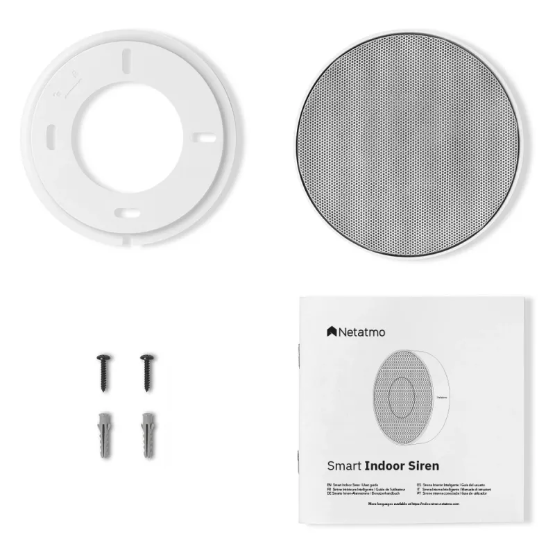 Bezdrôtová siréna Netatmo NA-NIS01 Indoor biela, 110 dB, USB port, AA x4, 130×35×130 mm