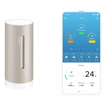 Digitálna meteorologická stanica Netatmo NIM-S Sand — vnútorný teplomer, vlhkomera, kvalita vzduchu, na batérie (AAA)
