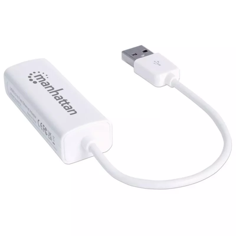 Manhattan 506731 adaptér USB 2.0 na Fast Ethernet, USB na RJ45, 10/100 Mb/s, biely