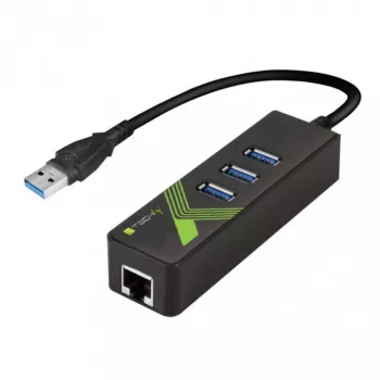 Techly IDATA USB-ETGIGA-3U2 dokovacia stanica/port replikátor pre notebook USB 3.2 Gen 1 (3.1 Gen 1) Type-A čierna