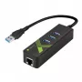 Techly IDATA-USB-ETGIGA-3U2 (105803) adaptér USB 3.0 na Gigabit Ethernet s 3-portovým rozbočovačom USB 3.0, USB-A, RJ45, hliník