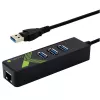 Techly IDATA-USB-ETGIGA-3U2 (105803) adaptér USB 3.0 na Gigabit Ethernet s 3-portovým rozbočovačom USB 3.0, USB-A, RJ45, hliník