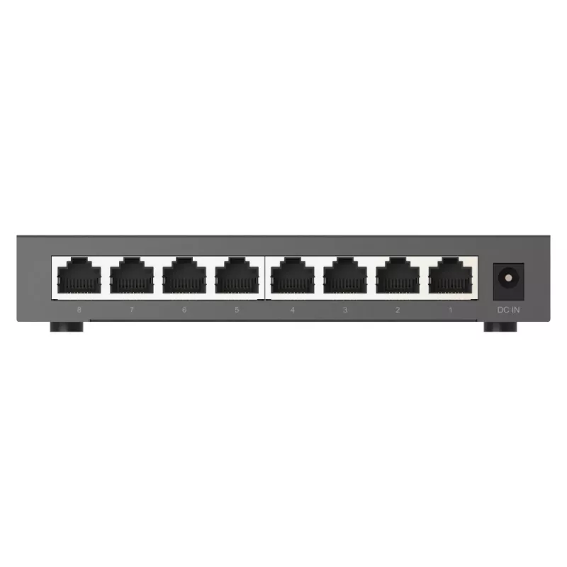 QNAP QSW-1108-8T-R2 nespravovaný sieťový prepínač, 8x 2,5GbE RJ45 (10/100/1000/2500 Mb/s), stolný, bez ventilátora, čierno-sivý