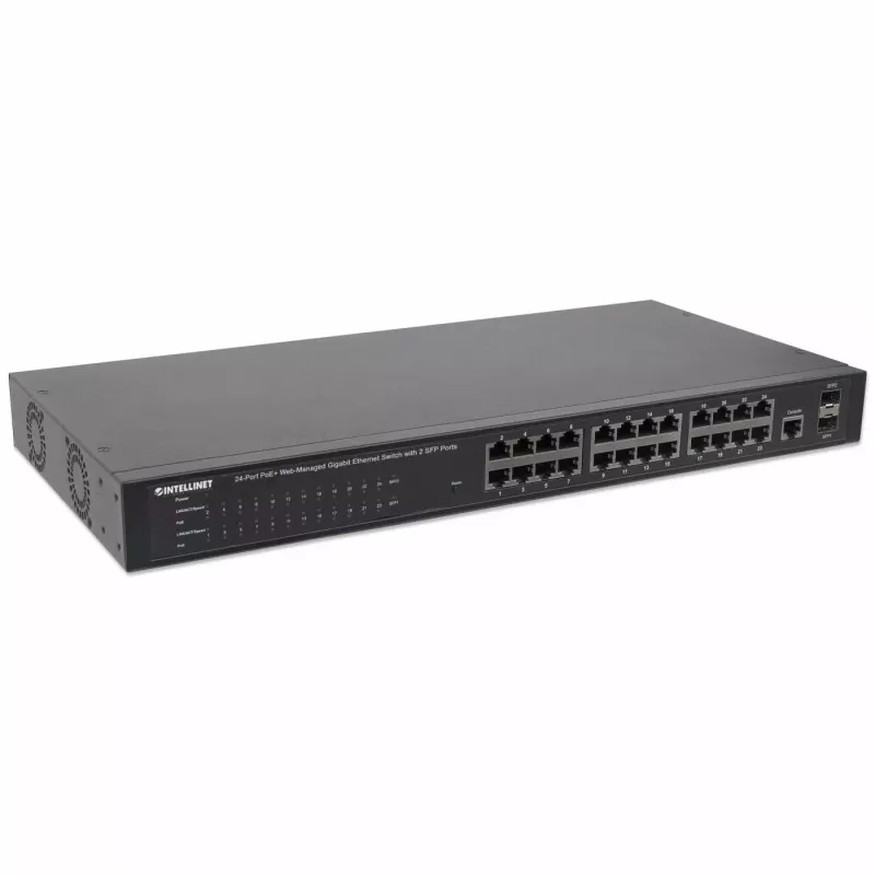 Upravovaný switch Intellinet 24-portový Gigabit Ethernet PoE+