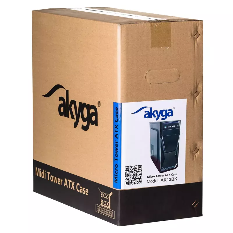 Akyga AK13BK skriňa Micro Tower, ATX/Micro ATX/Mini ITX, čierna