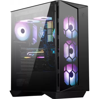 MSI MPG GUNGNIR 110R Mid Tower herná počítačová skriňa čierna, USB 3.2 Gen2 Type C, 4x 120mm ARGB ventilátor, Mystic Light Sync, 1 to 6 ARGB Control board, 2x tvrdené sklo panely, ATX, mATX, mini-ITX