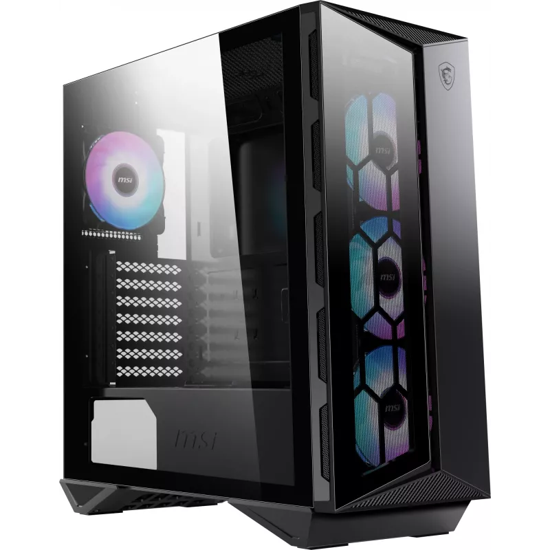 MSI MPG GUNGNIR 110R Mid Tower herná počítačová skriňa čierna, USB 3.2 Gen2 Type C, 4x 120mm ARGB ventilátor, Mystic Light Sync, 1 to 6 ARGB Control board, 2x tvrdené sklo panely, ATX, mATX, mini-ITX