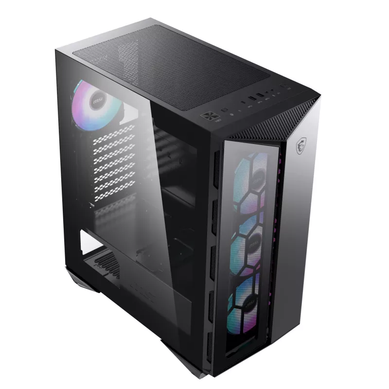 MSI MPG GUNGNIR 110R Mid Tower herná počítačová skriňa čierna, USB 3.2 Gen2 Type C, 4x 120mm ARGB ventilátor, Mystic Light Sync, 1 to 6 ARGB Control board, 2x tvrdené sklo panely, ATX, mATX, mini-ITX
