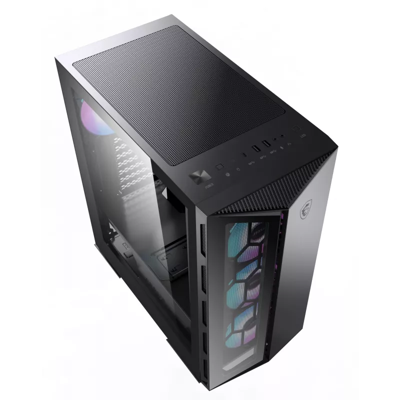 MSI MPG GUNGNIR 110R Mid Tower herná počítačová skriňa čierna, USB 3.2 Gen2 Type C, 4x 120mm ARGB ventilátor, Mystic Light Sync, 1 to 6 ARGB Control board, 2x tvrdené sklo panely, ATX, mATX, mini-ITX
