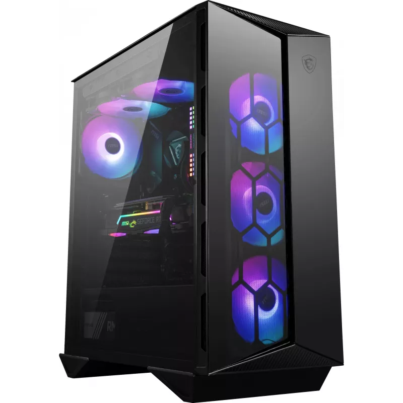 MSI MPG GUNGNIR 110R Mid Tower herná počítačová skriňa čierna, USB 3.2 Gen2 Type C, 4x 120mm ARGB ventilátor, Mystic Light Sync, 1 to 6 ARGB Control board, 2x tvrdené sklo panely, ATX, mATX, mini-ITX