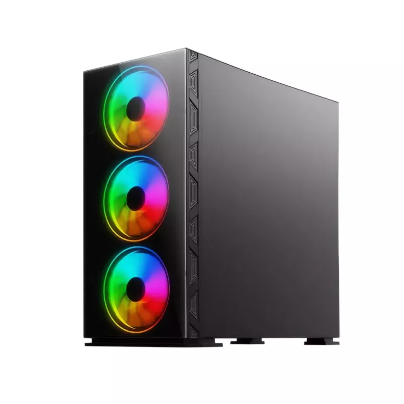 PC skriňa SAVIO Prime X1 ARGB sklo Midi Tower čierna – tvrdené sklo, ARGB ventilátor, podpora micro ATX/ATX