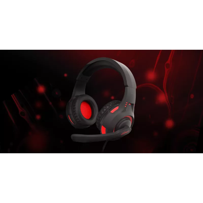 GENESIS Radon 210 headset káblový herný headset s hlavovým mostom USB Type-A čierny, červený