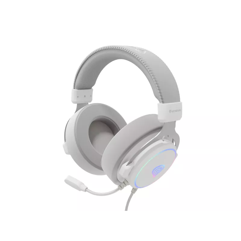 GENESIS Neon 764 headset káblový herný headset s hlavovým mostom USB Type-A biely