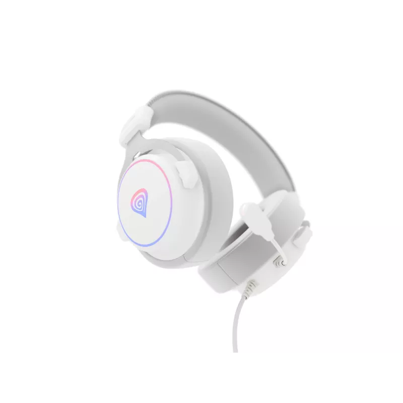 GENESIS Neon 764 headset káblový herný headset s hlavovým mostom USB Type-A biely