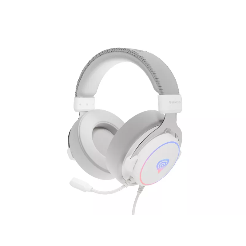 GENESIS Neon 764 headset káblový herný headset s hlavovým mostom USB Type-A biely